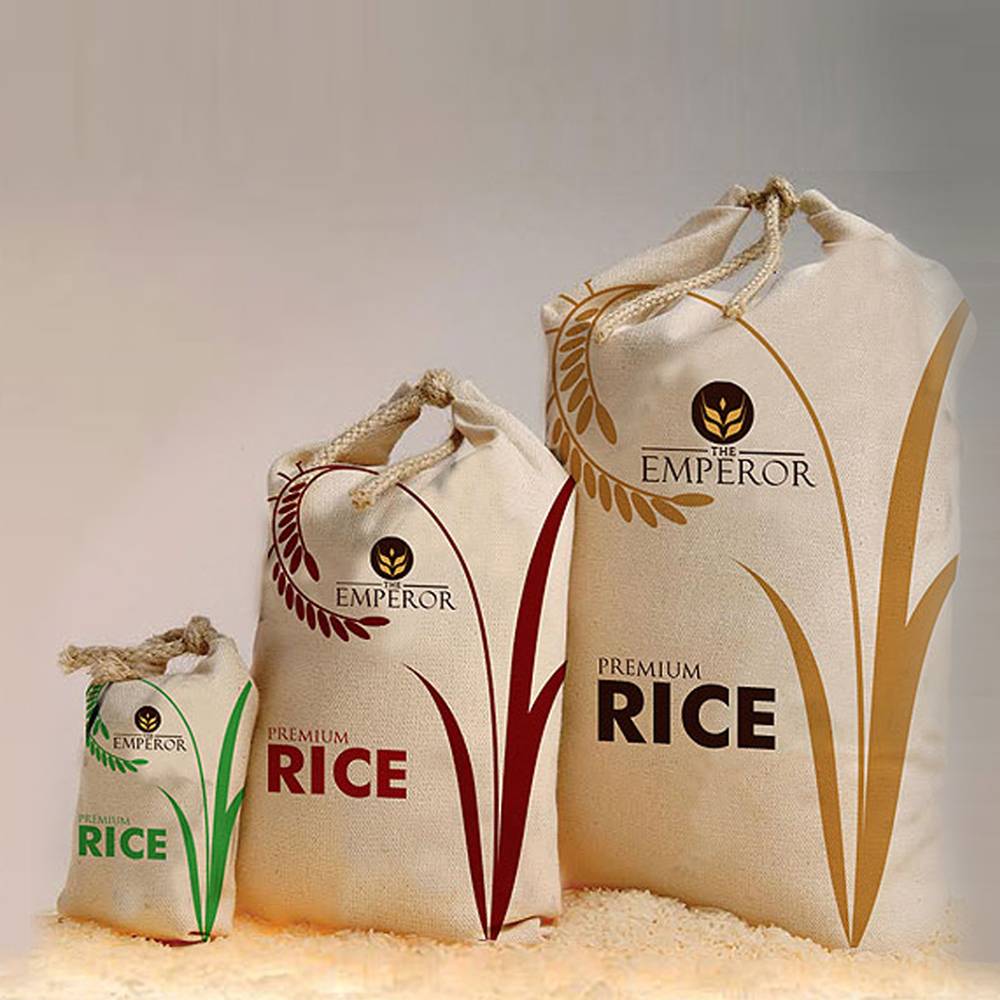 jute rice bag packaging design 