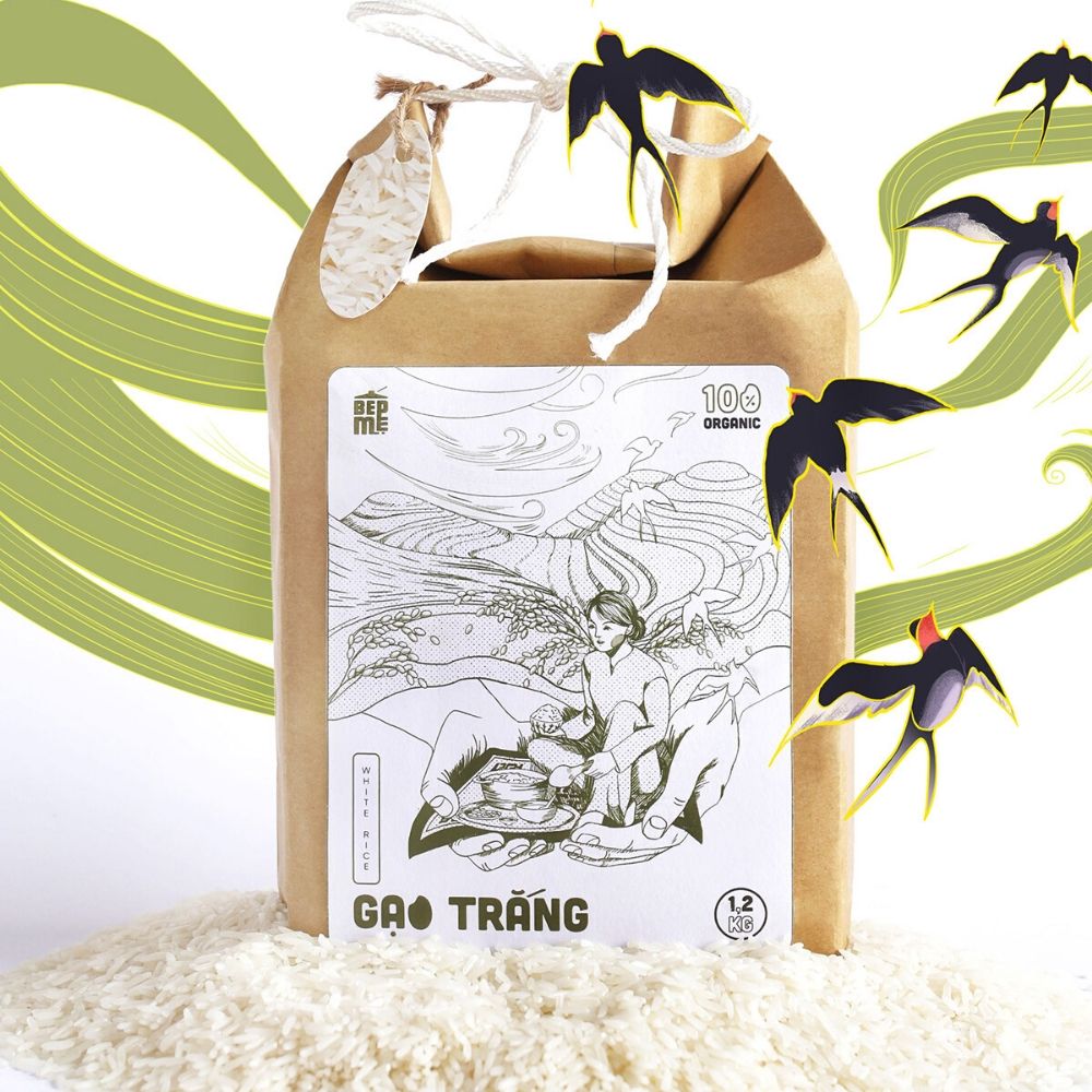 paper rice bag packaging design