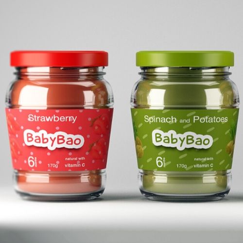 baby food jar label design 