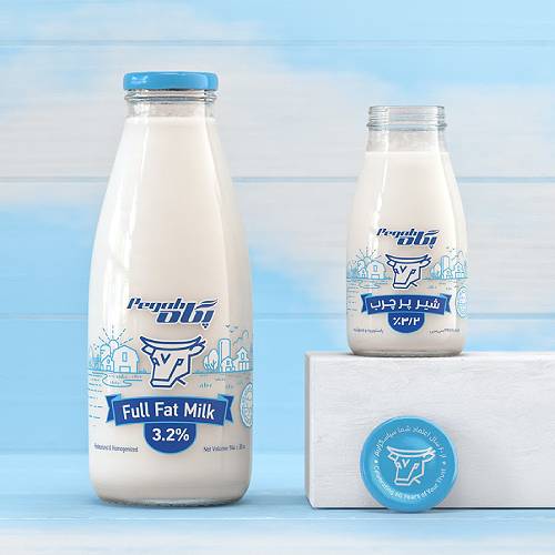milk bottle label design