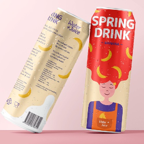 can juice label design