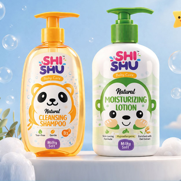 baby shampoo bottle label design