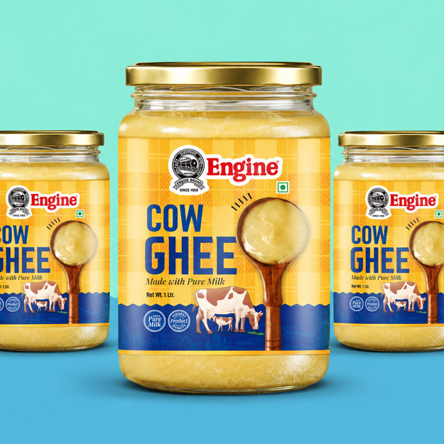 ghee bottle label design