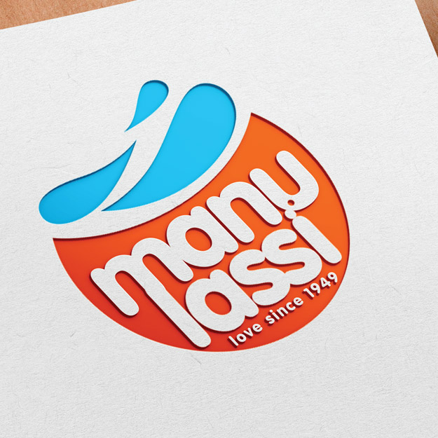 manu lasi dairy logo design