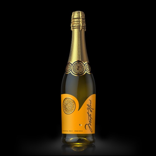 die cut wine label design