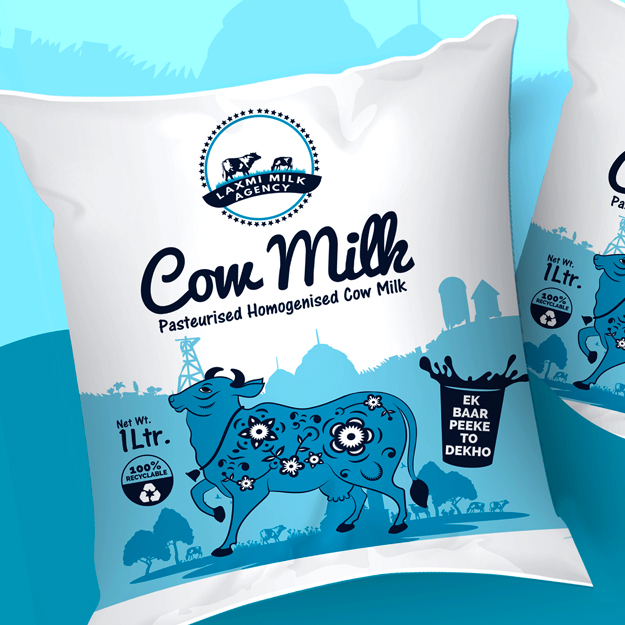 cow milk pouch packaging