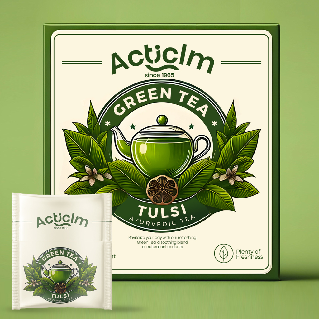 green tea pouch design