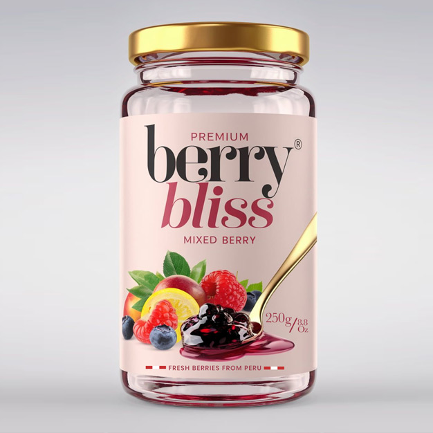 mixed fruit jam label design