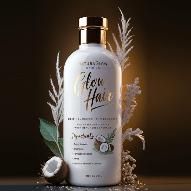 premium hair oil packaging design