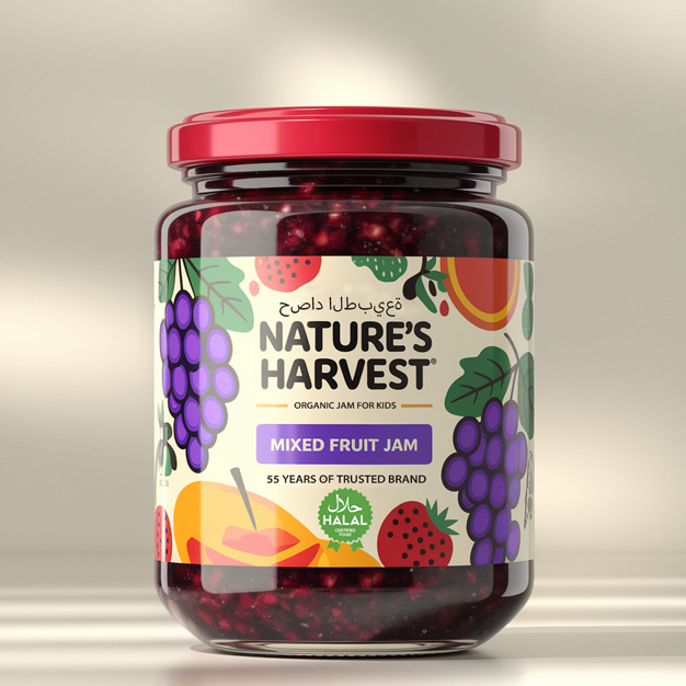 fruit jam jelly label design